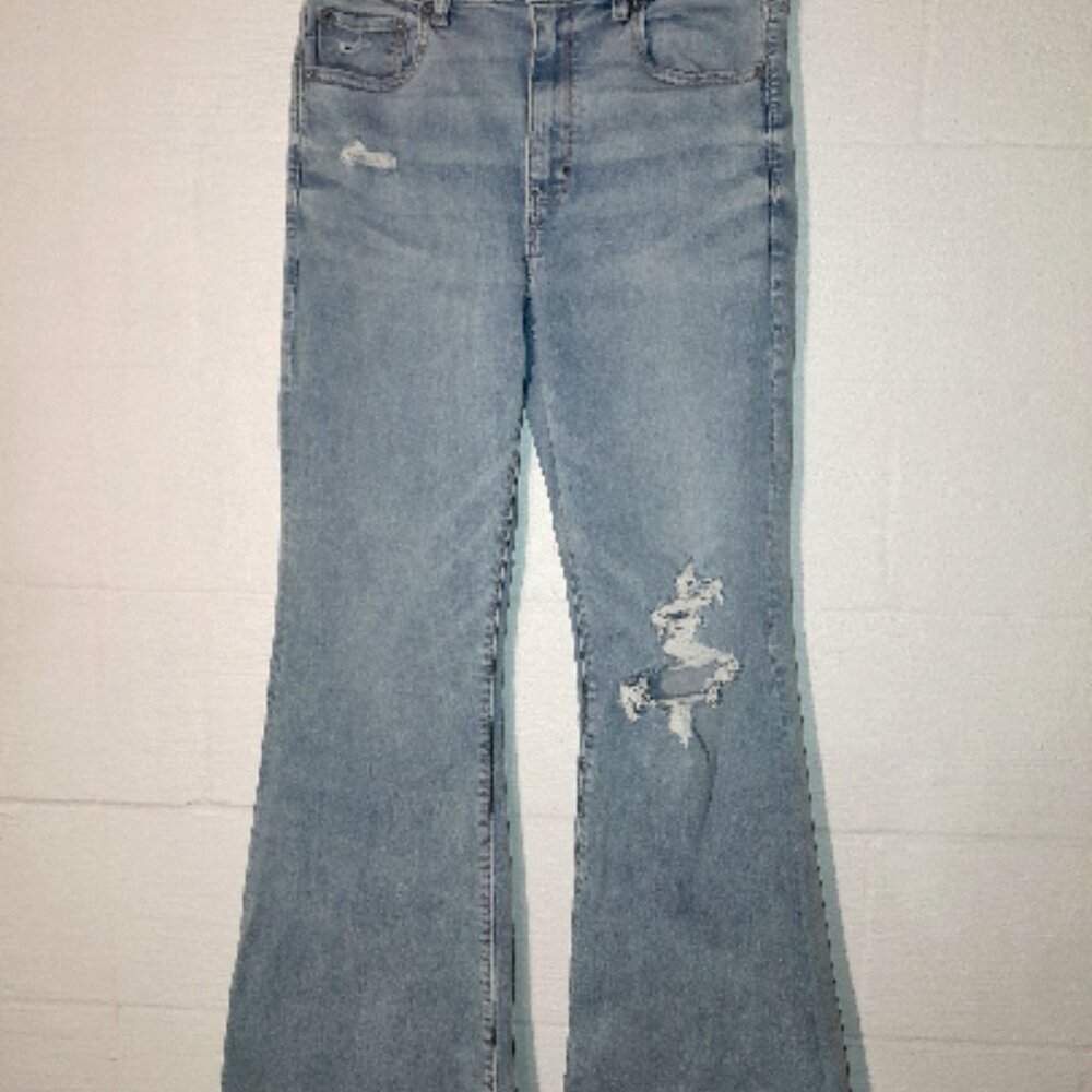 AE Next Level Ripped Super High-Waisted Flare Jean American Eagle Sz 12 Reg NWOT - Picture 12 of 12